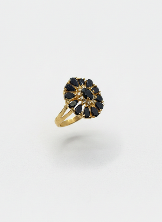 Golden Toned Cluster Ring