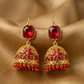 Ruby Floral Filigree Jhumkas