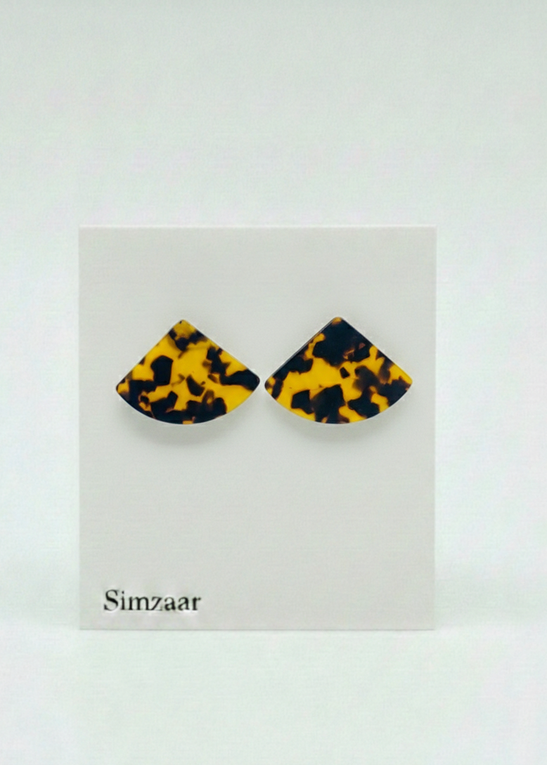 Acetate D Charm Tortoise Shell Hoops