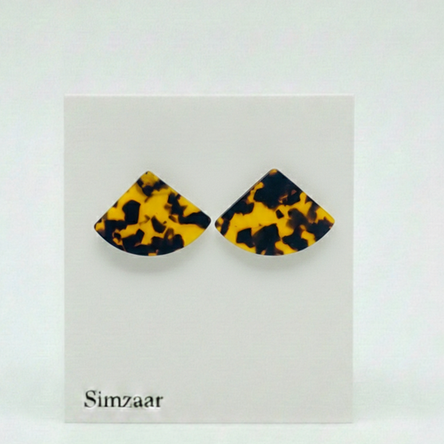 Acetate D Charm Tortoise Shell Hoops