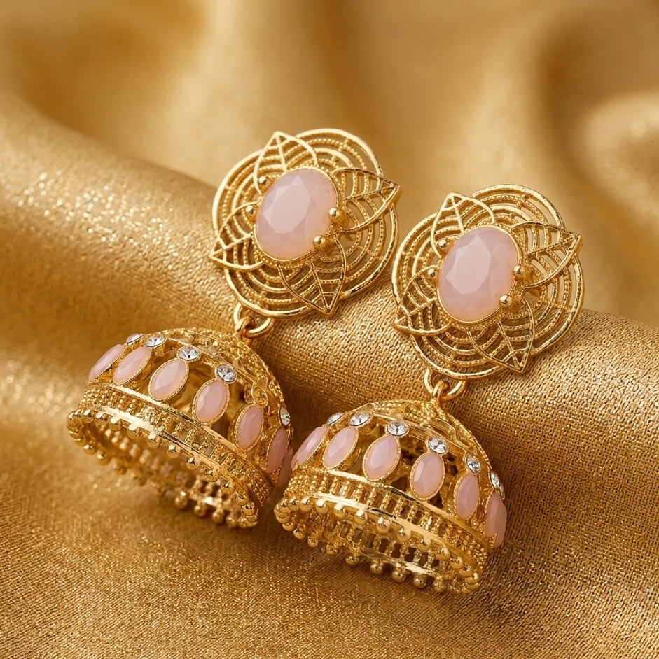 Blush Lotus Jhumkas