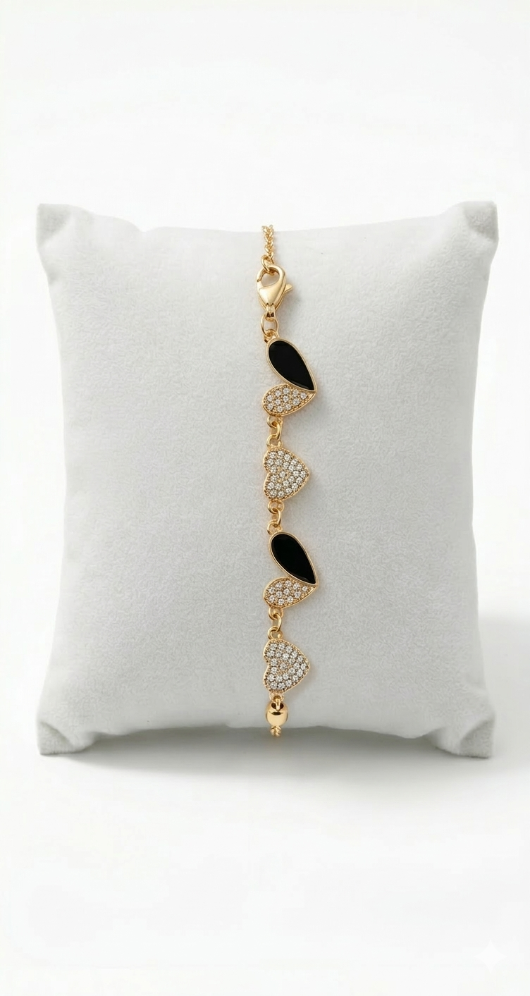 Heart Shaped Gold Toned Bracelet