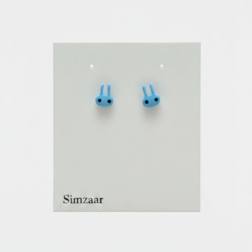 Blue Bunny Shaped Studss