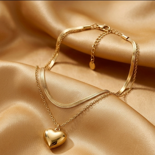 Double layer Heart Pendant
