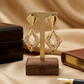 Geometric Diamond-Cut Drop Earrings