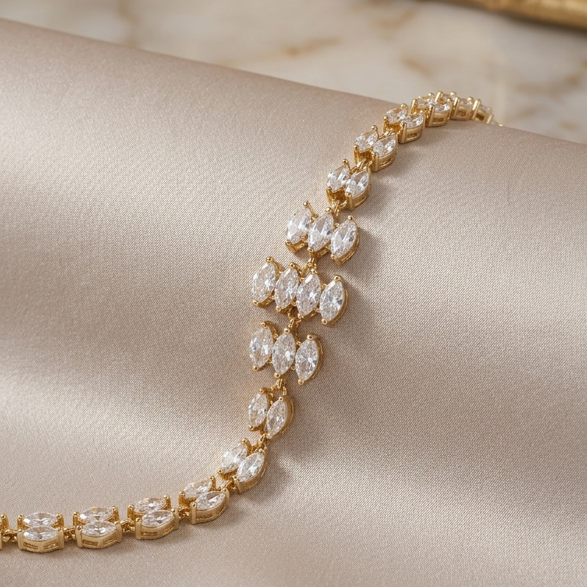 Marquise Crystal Cascade Bracelet