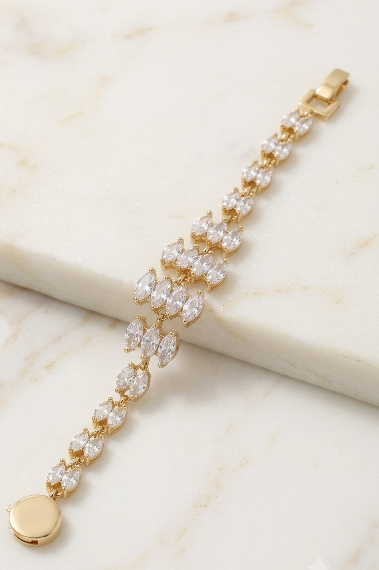 Marquise Crystal Cascade Bracelet