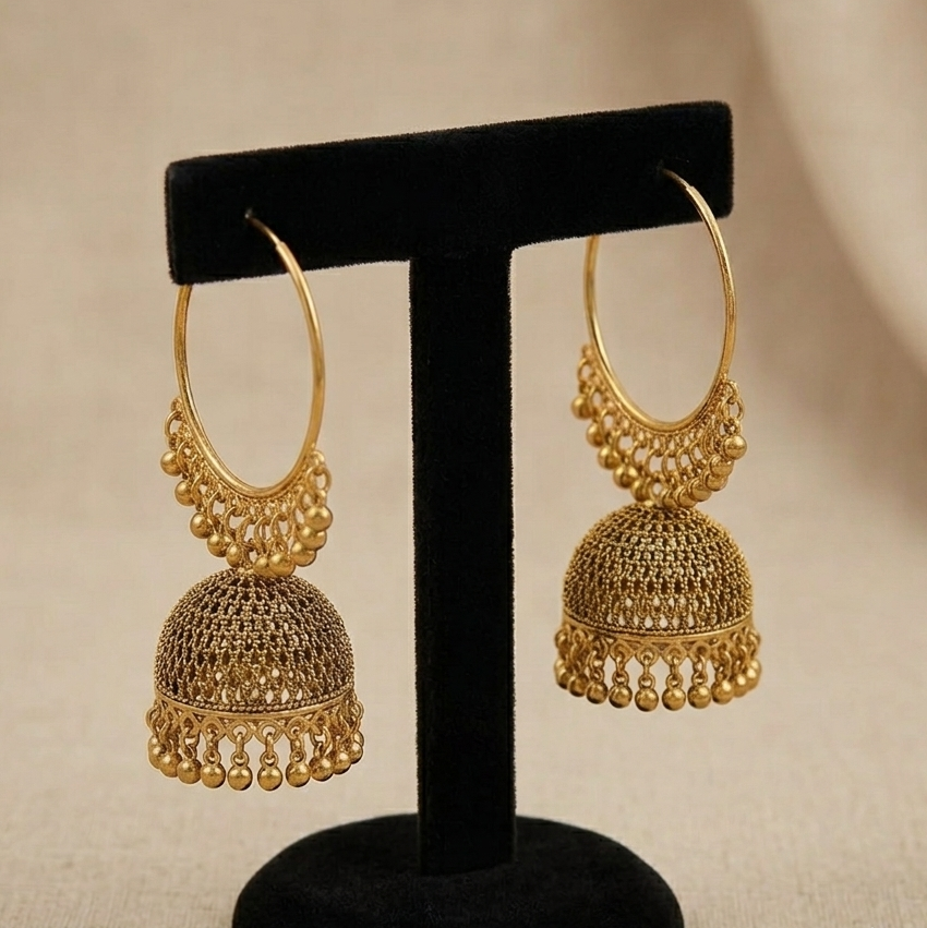 Golden Heritage Jhumka Hoops