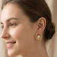 Round Wire Frame Dangling Pearl Earrings