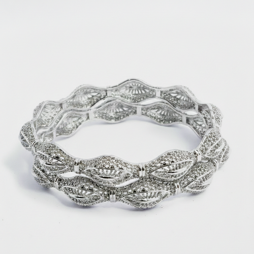 Karatcart Set of 02 Silver-Tone Bangles