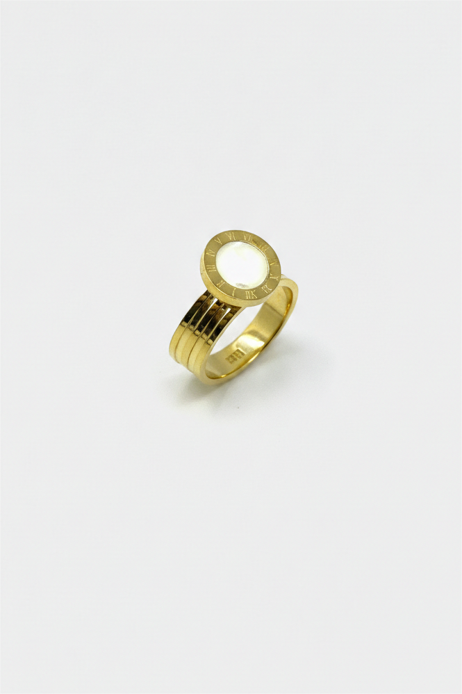 Roman Numeral Shell Ring