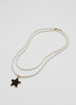 Golden Star White Pearl Necklace