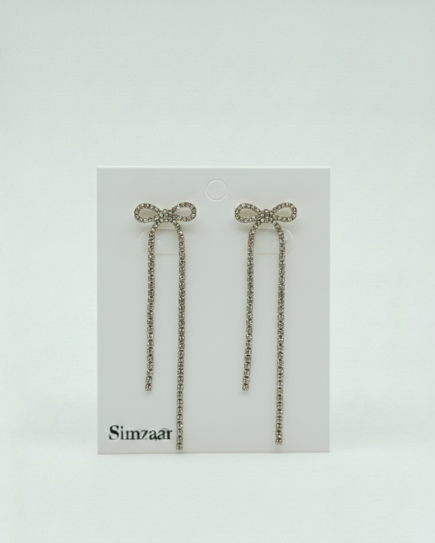 Zirconia Cubin Bow Model Earing