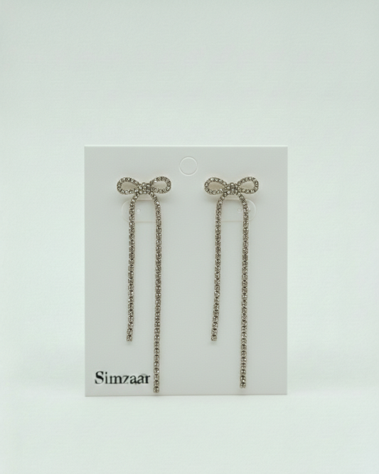 Zirconia Cubin Bow Model Earing