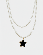 Golden Star White Pearl Necklace