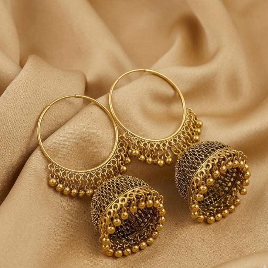 Golden Heritage Jhumka Hoops