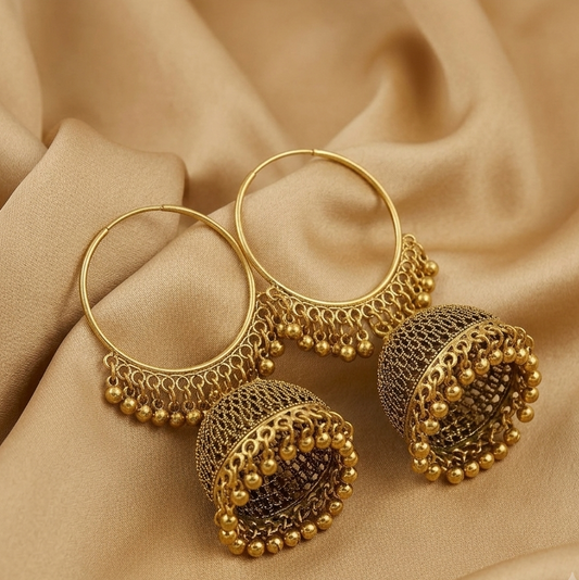 Golden Heritage Jhumka Hoops