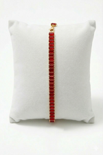Red Zirconia Golden Plated Bracelet