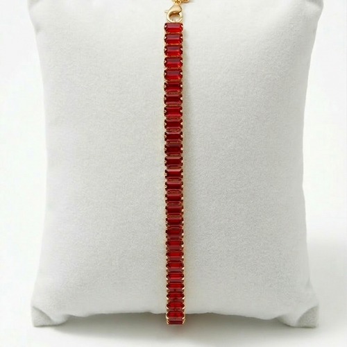 Red Zirconia Golden Plated Bracelet