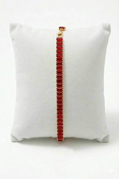 Red Zirconia Golden Plated Bracelet