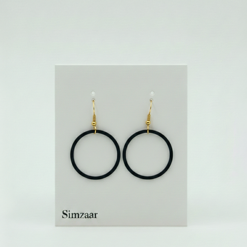 Black Circle Design Hoops