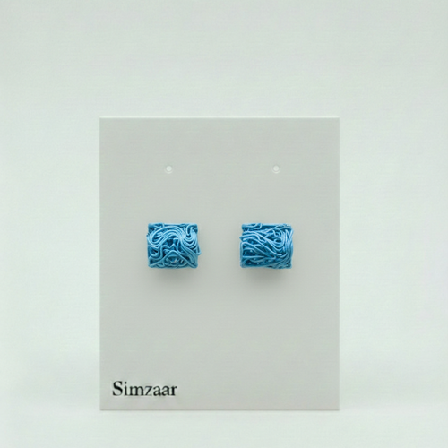 Blue Intricately Textured Studs