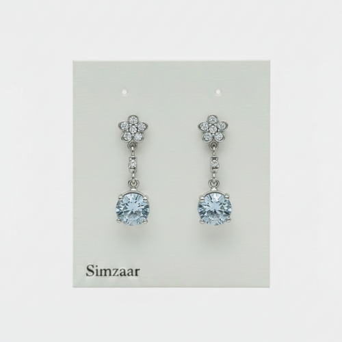 Silver Flower Dangling Earing