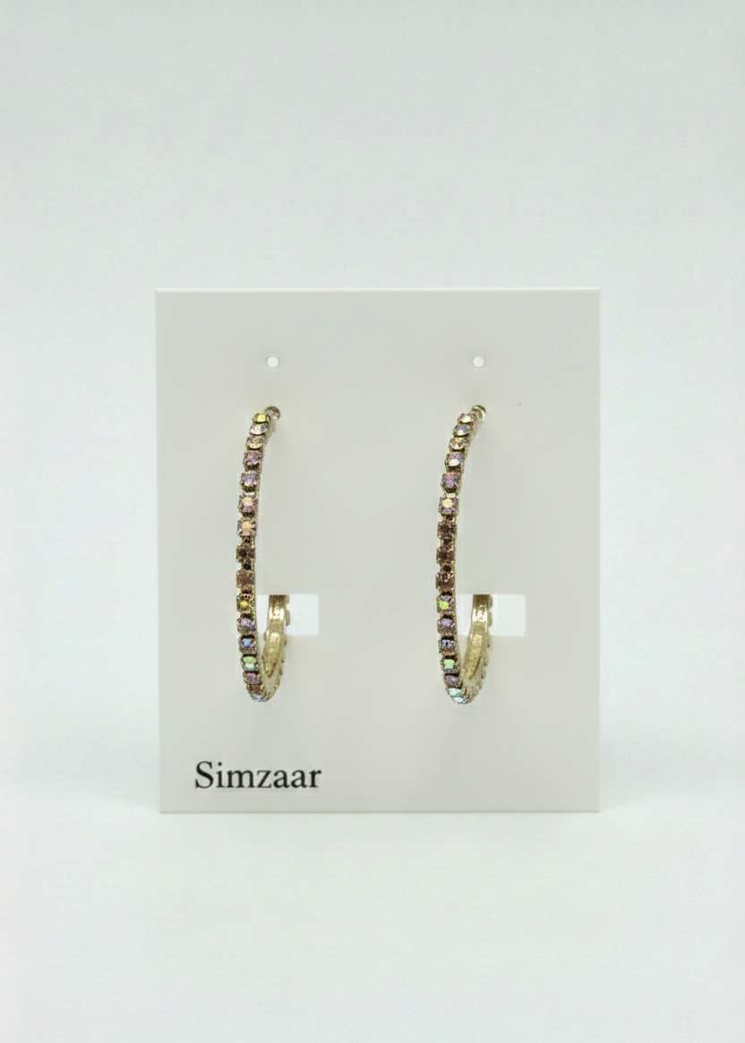 Multicolor Diamond Hoops
