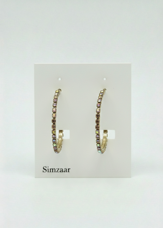 Multicolor Diamond Hoops