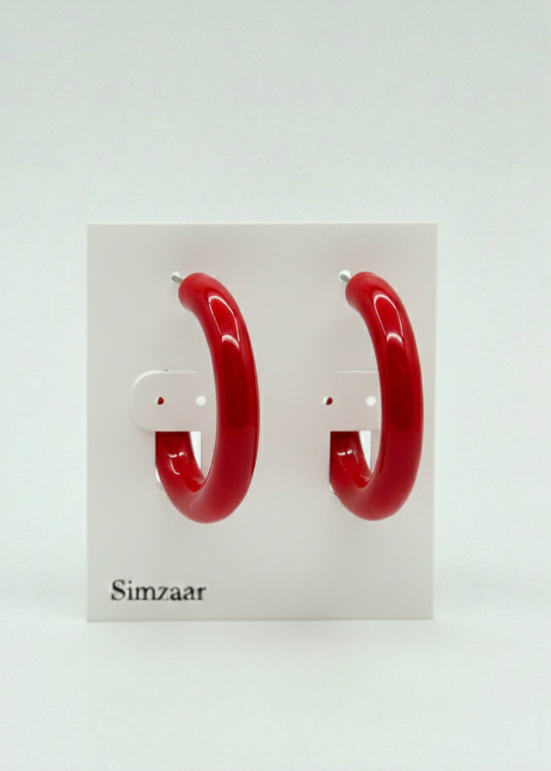 Red Resin Acetate Hoops