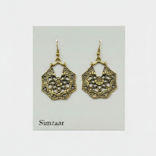 Ethenic Hollow Curved Flower Hoops