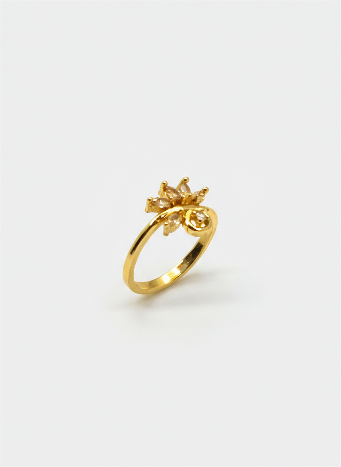 Golden Plated Flower Ring