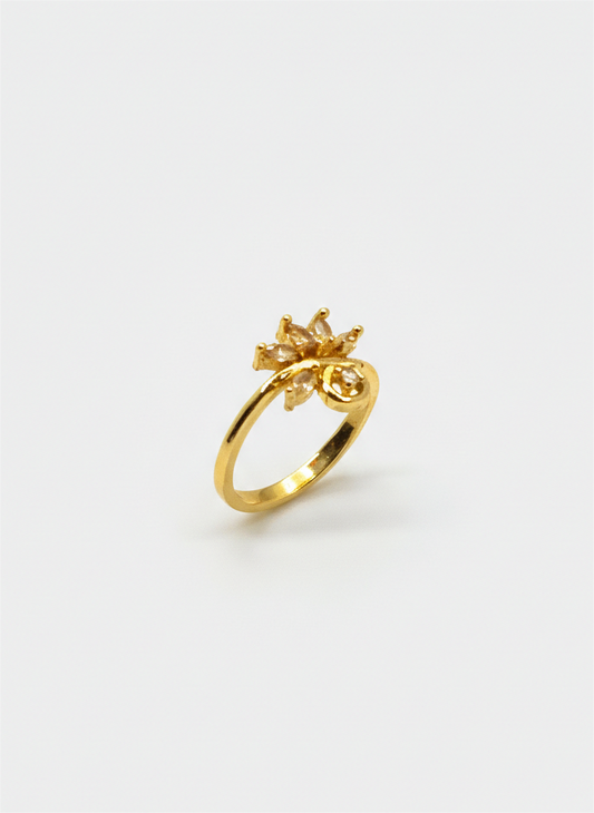 Golden Plated Flower Ring