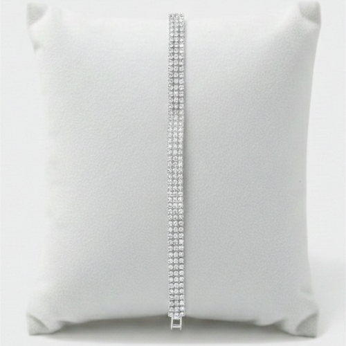 Diamond Stone Silver-Toned Bracelet