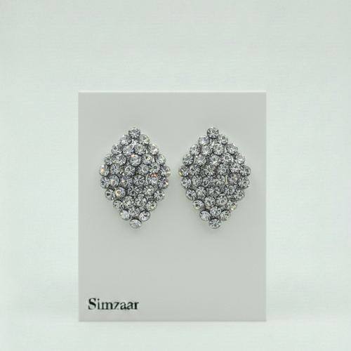 Rhombus Shaped Silver Earing