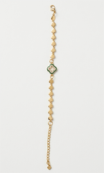 White Diamond Clover Golden Plated Bracelet