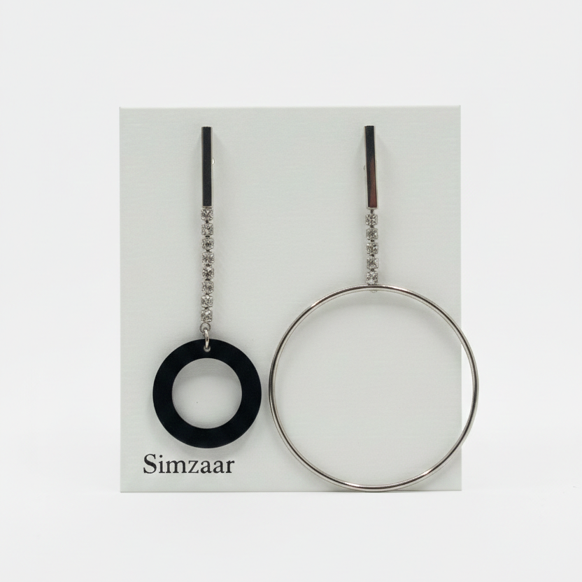 Anlianxin Korean Asymmetric Long Dangle Earings