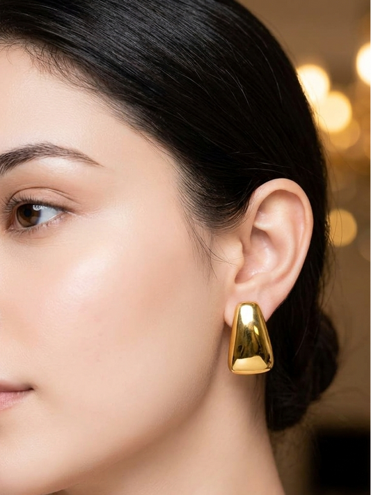 Minimalist Gold Sculptural Studs