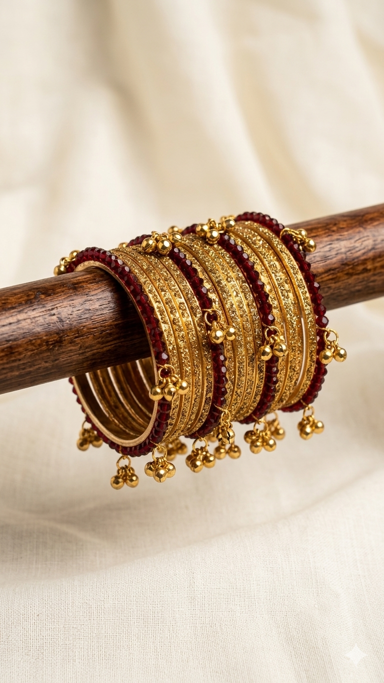 Golden Luxury Glass Kashmiri Churiyan