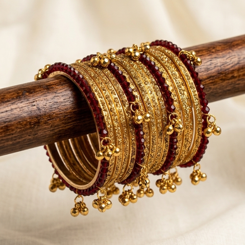 Golden Luxury Glass Kashmiri Churiyan