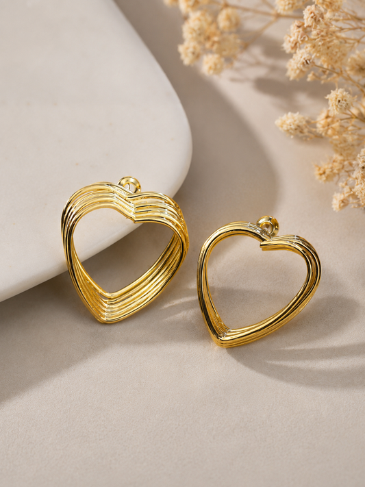 Golden Heart Hoop Earrings