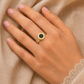 Roman Numeral Black Shell Ring