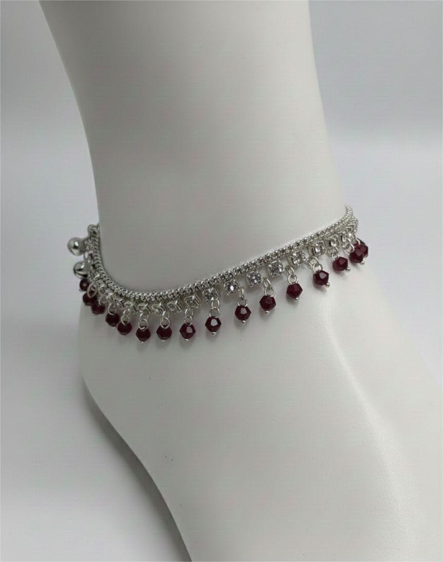 Rosary Style Beaded Pair Anklets