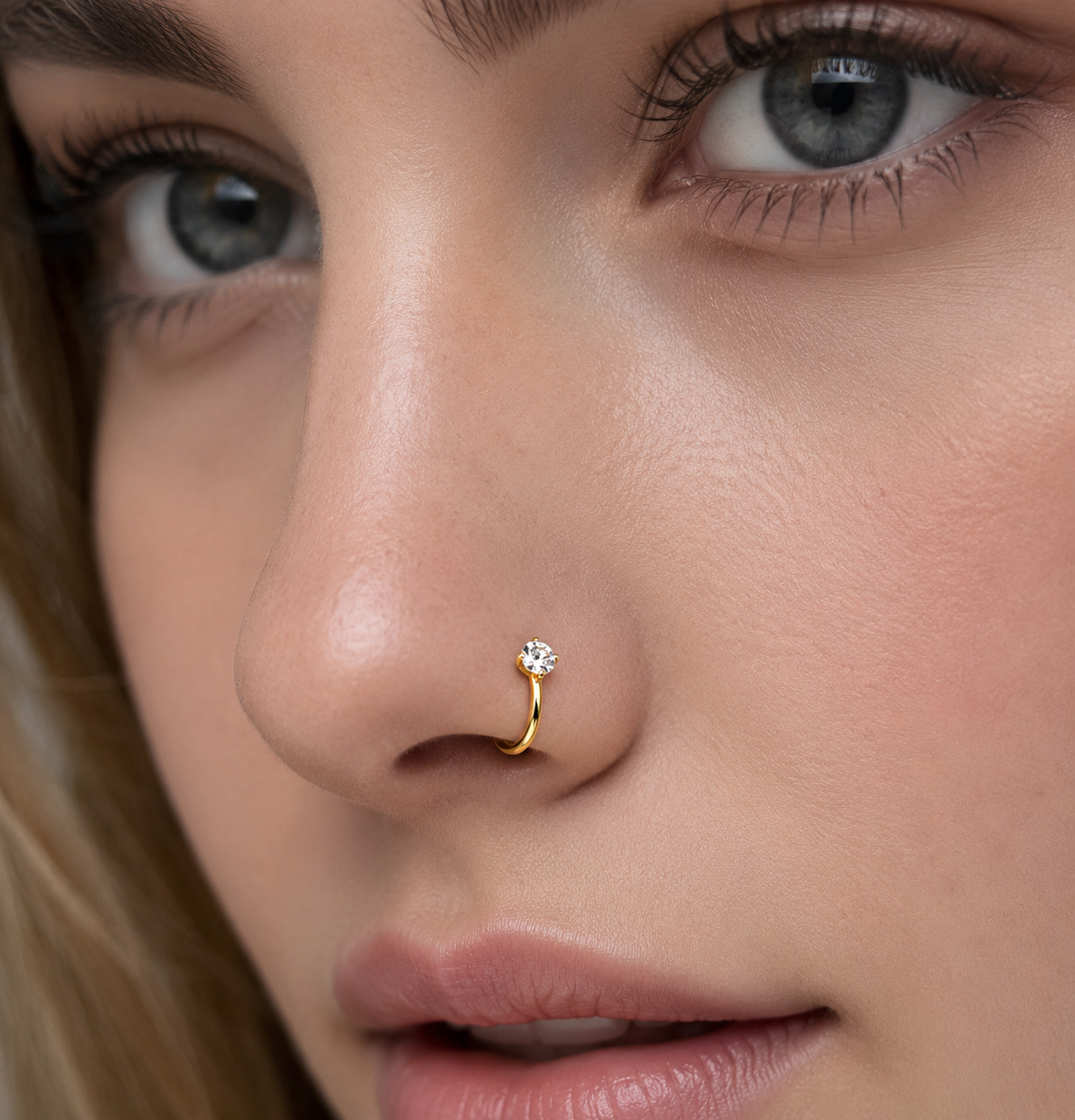 Solitaire Gold Nose Ring