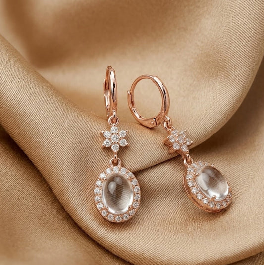 Ethereal white Halo Earrings