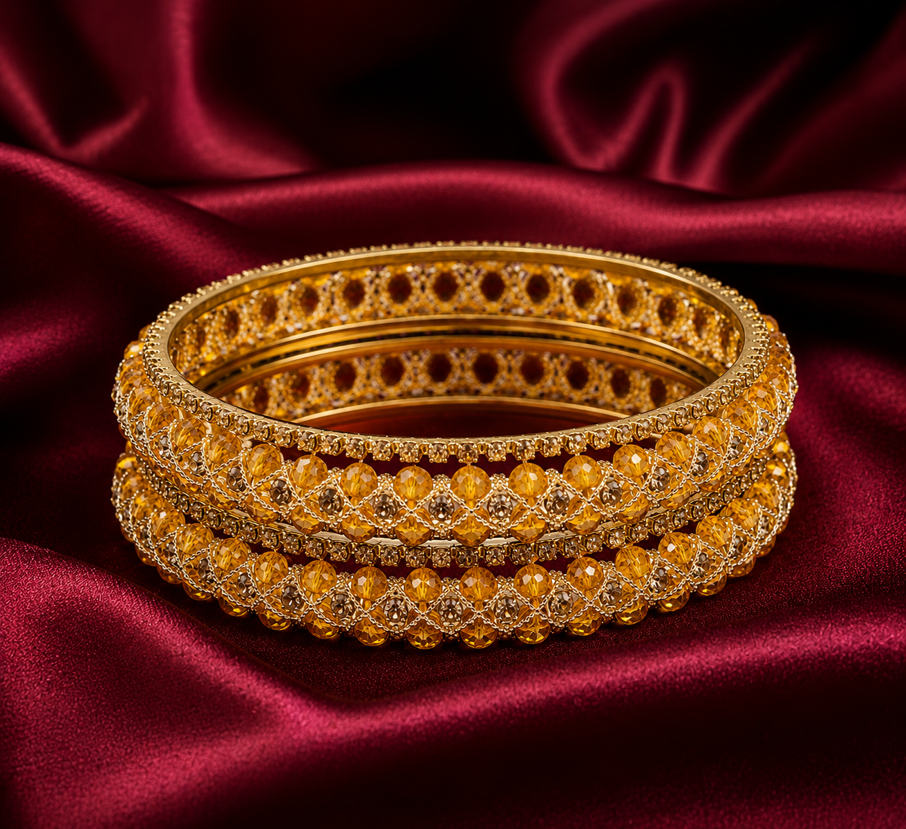 Amber Crystal Bangles