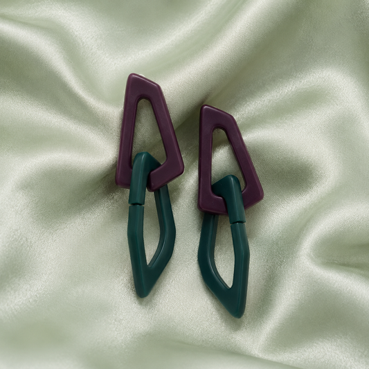 Geometric Link Drop Earrings