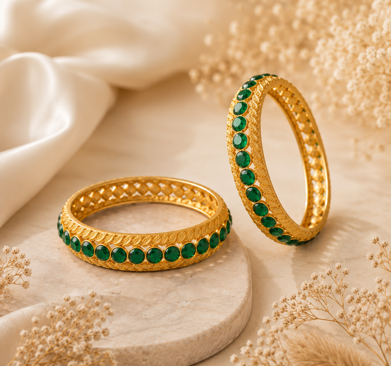 Emerald Glow Bangles