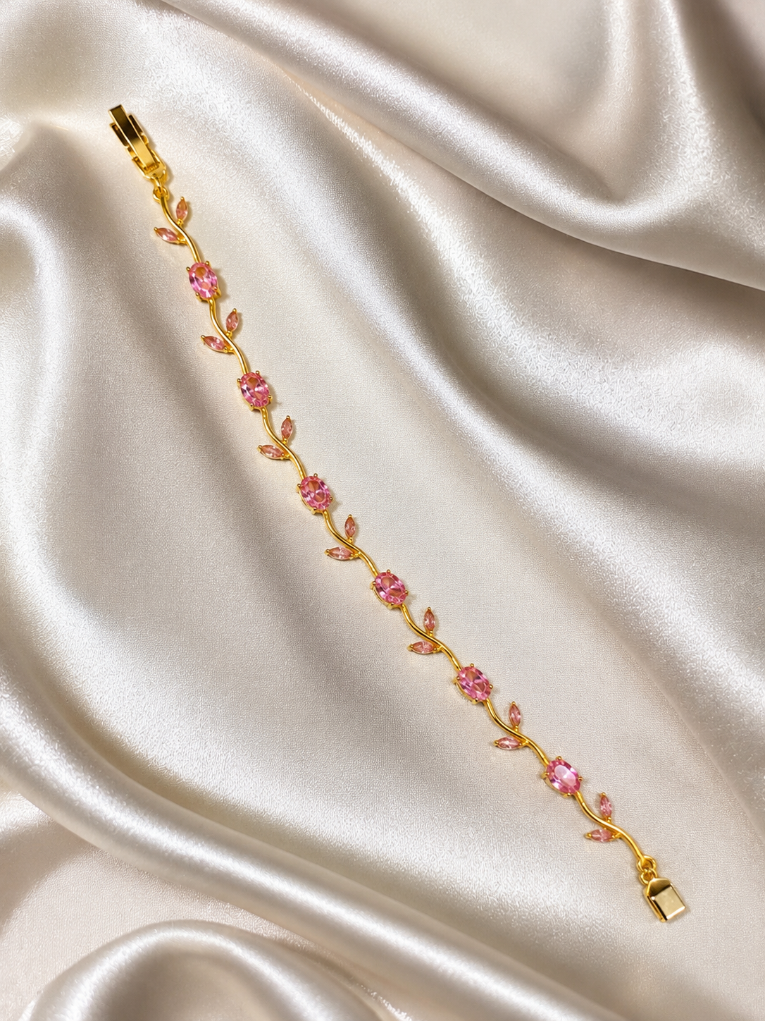 Pink Tulip Charm Bracelet