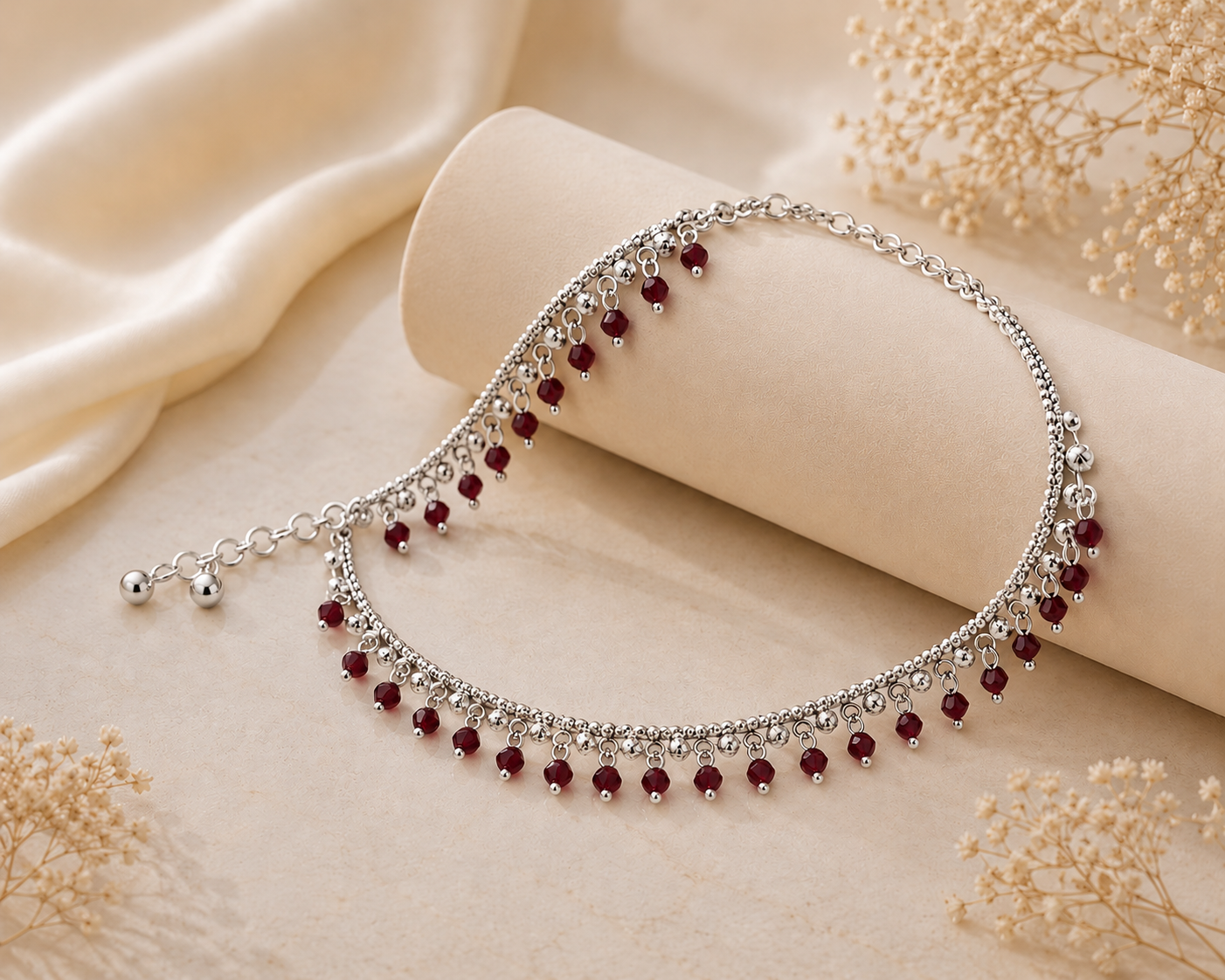 Ruby Charm Anklet